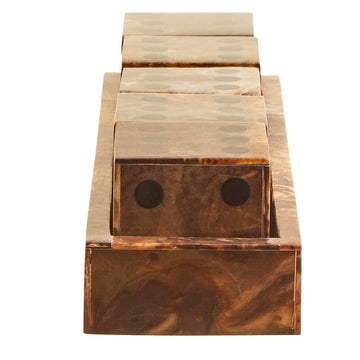 Churchill Games Brown and Black Finish Five Dice Set