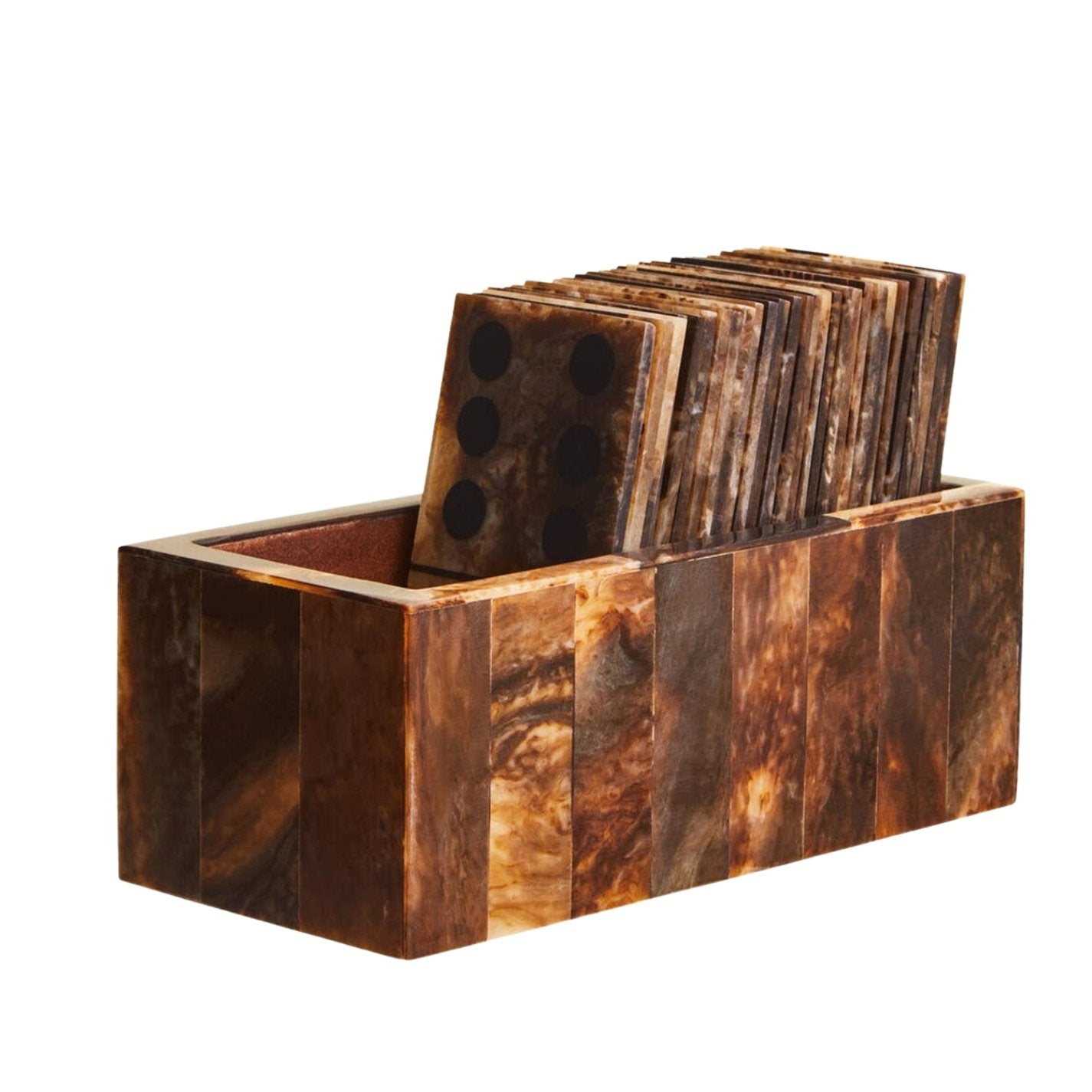 Churchill Games Brown and Black Finish Domino Set