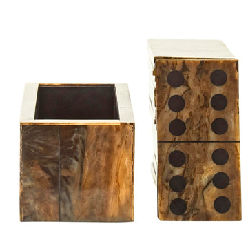 Churchill Games Brown and Black Finish Domino Set