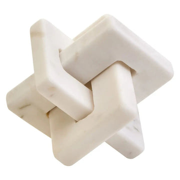 Mason White Marble Knot Sculpture