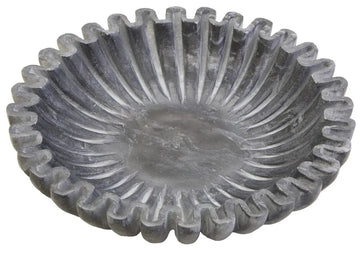 Sarion Small Grey Fluted Marble Bowl