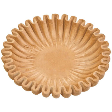 Sarion Small Ochre Fluted Marble Bowl