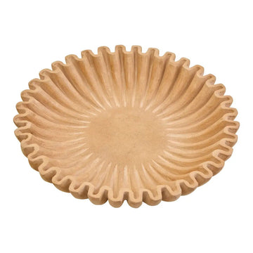 Sarion Large Ochre Fluted Marble Bowl