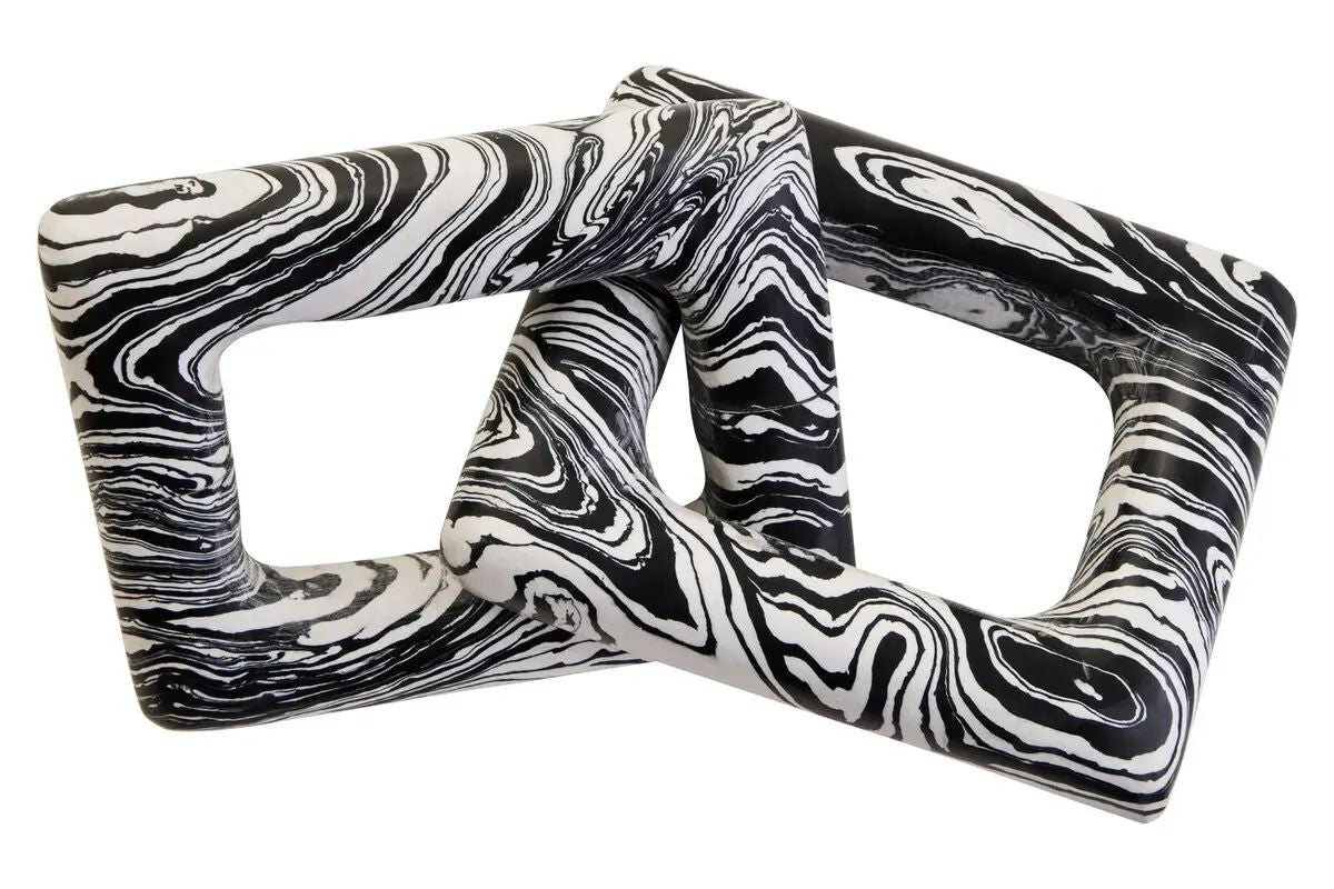 Elsa Black & White Marble Two Link Chain