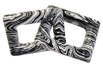 Elsa Black & White Marble Two Link Chain