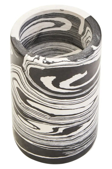 Elsa Black & White Marble Two Way Candle Holder
