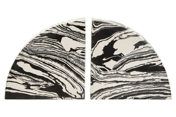 Elsa Black & White Marble Set of Two Bookends