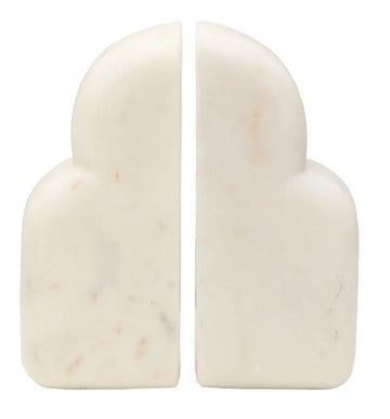 Sarion White Marble Set Of Two Bookends