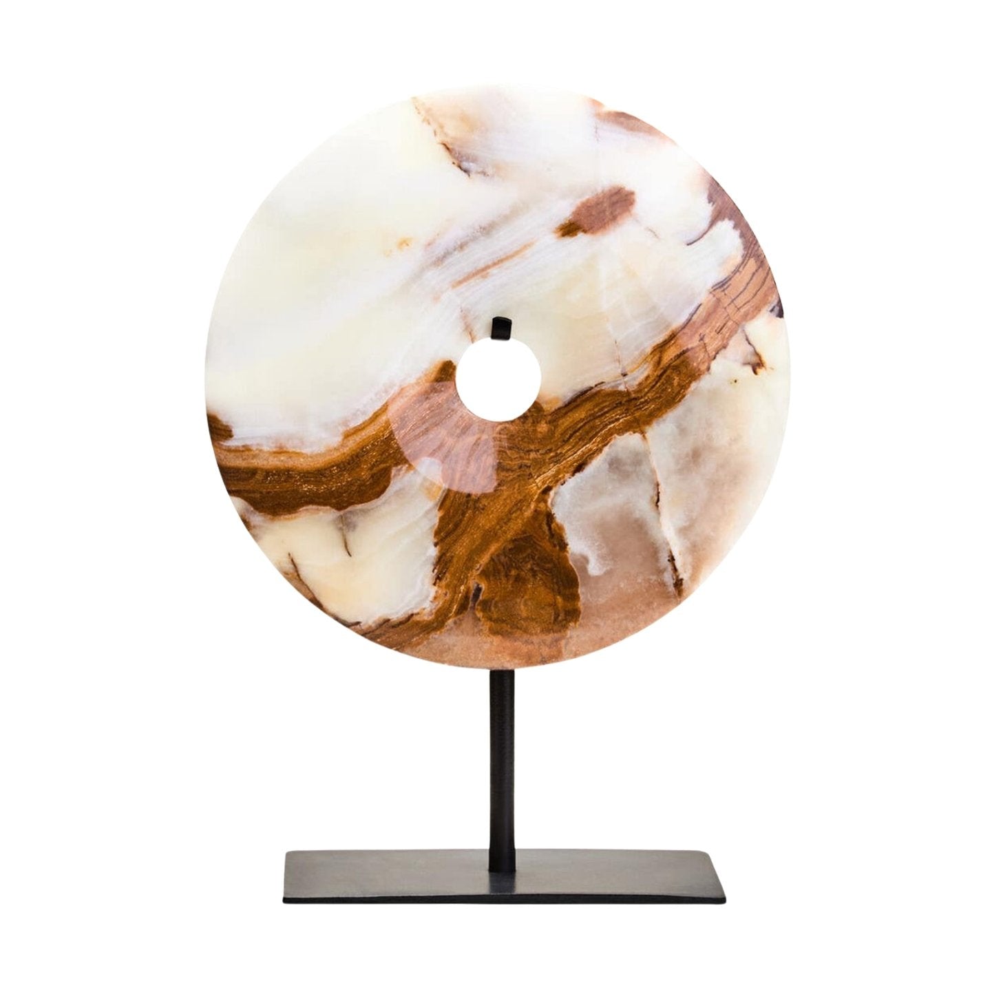 Olira Small Round Onyx Disc Sculpture