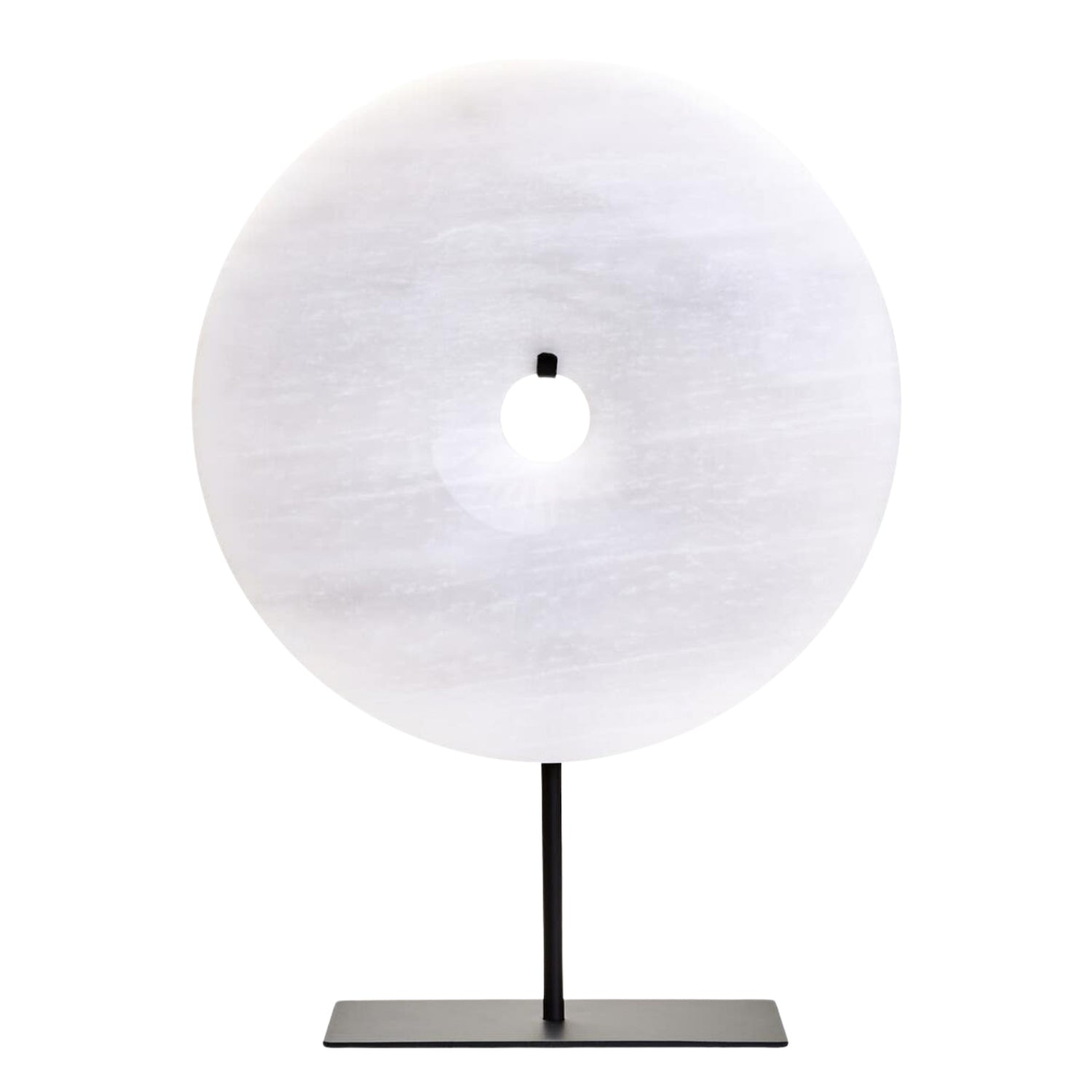 Zovo Large Round Grey Marble Disc Sculpture