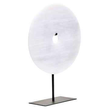 Zovo Large Round Grey Marble Disc Sculpture