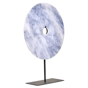 Zovo Extra Large Round Grey Marble Disc Sculpture
