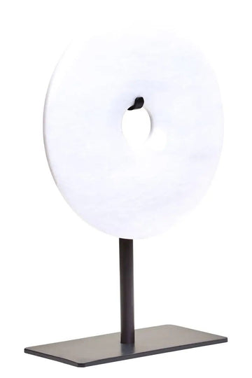 Zovo Extra Small Round White Marble Disc Sculpture