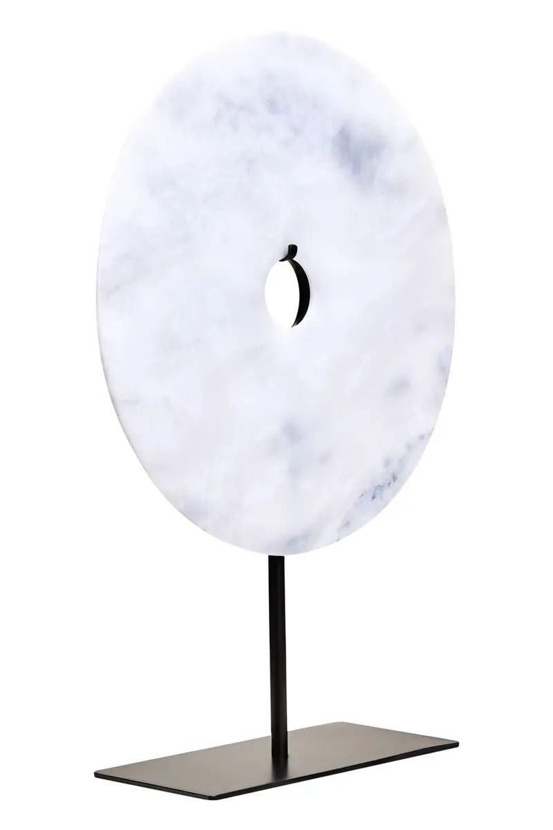 Zovo Large Round White Marble Disc Sculpture