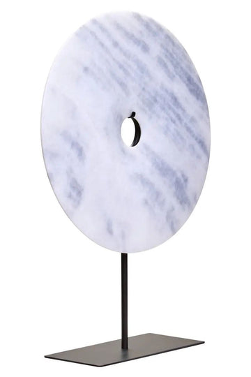 Zovo Extra Large Round White Marble Disc Sculpture