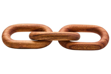 Kairo Brown Wood 3 Link Chain Sculpture