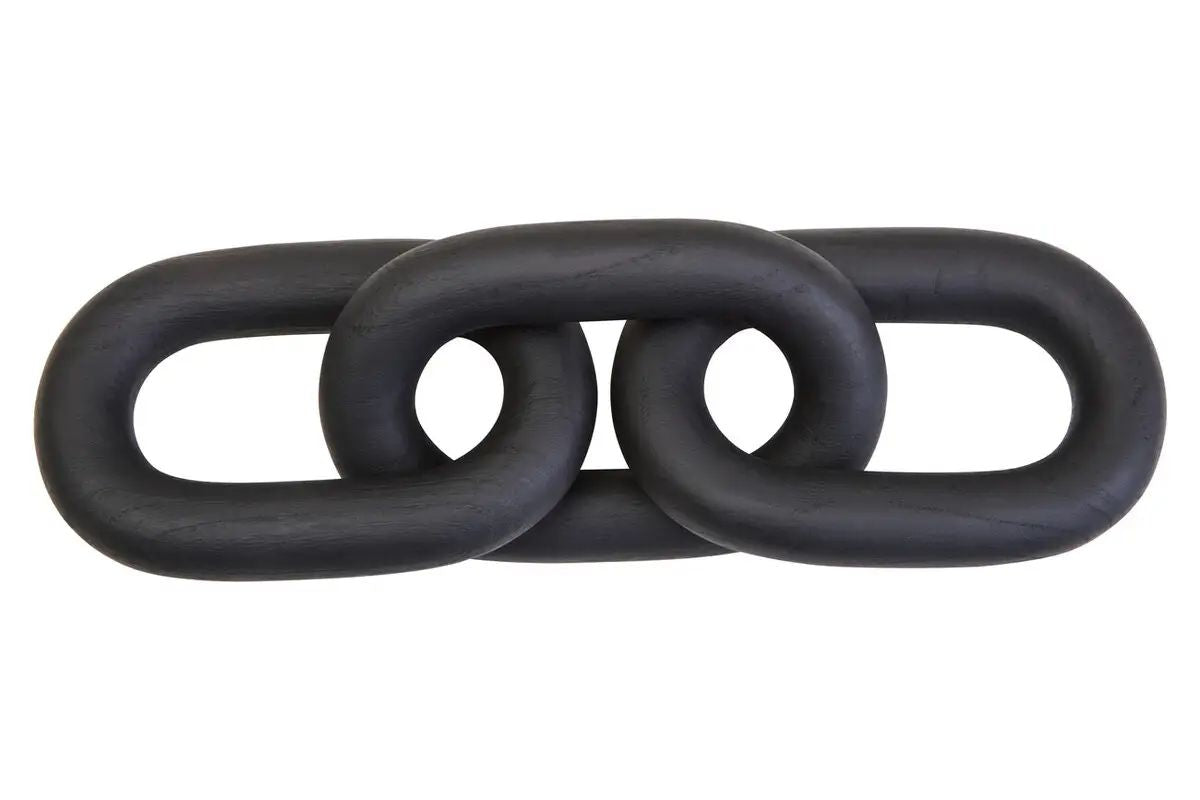 Kairo Black Wood 3 Link Chain Sculpture