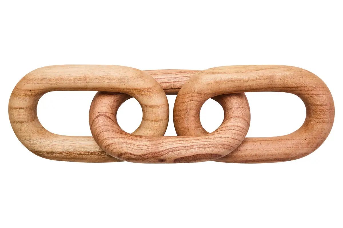 Kairo Natural Wood 3 Link Chain Sculpture