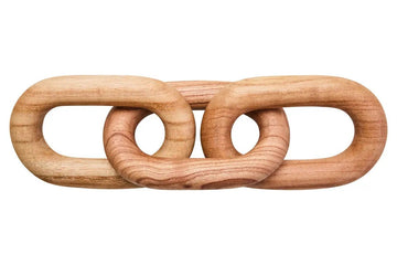 Kairo Natural Wood 3 Link Chain Sculpture