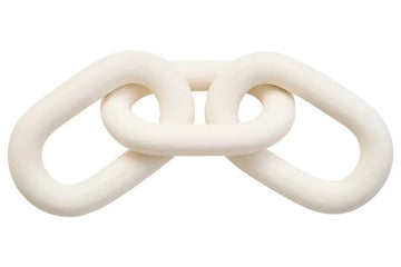 Kairo White Wood 3 Link Chain Sculpture