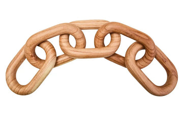 Kairo Natural Wood 5 Link Chain Sculpture