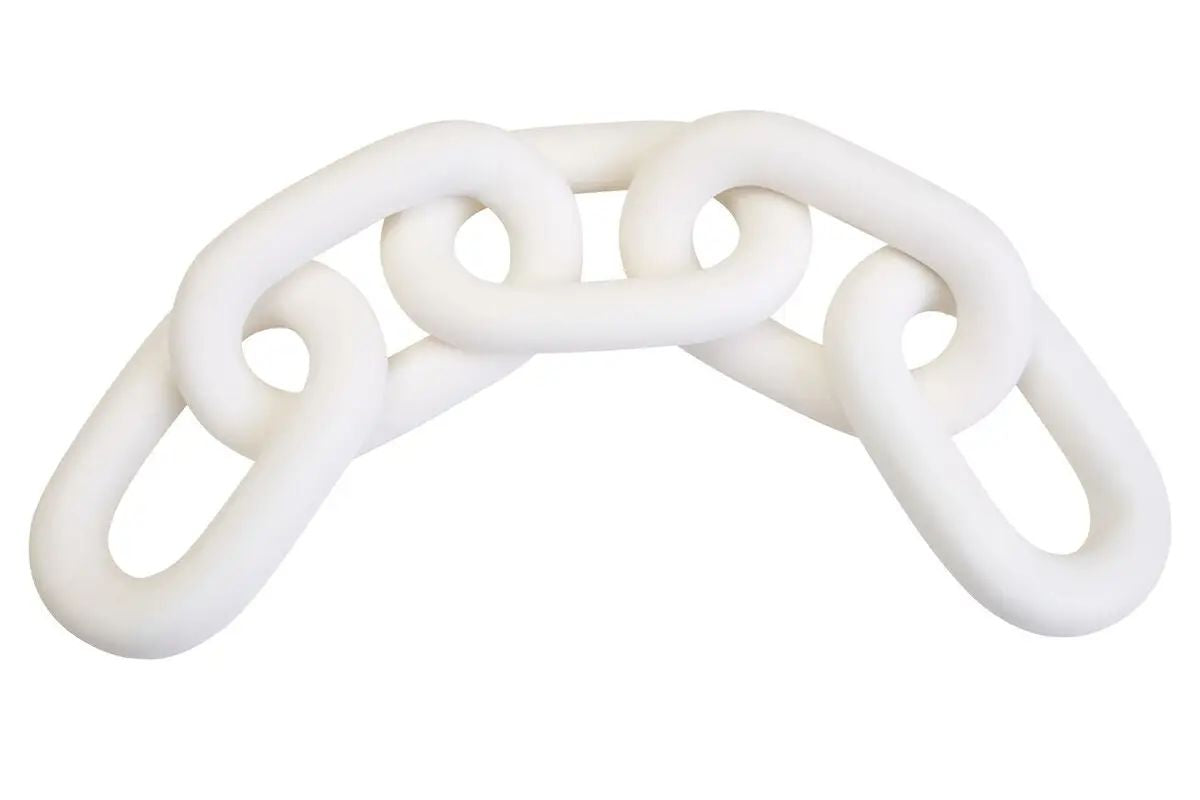 Kairo White Wood 5 Link Chain Sculpture