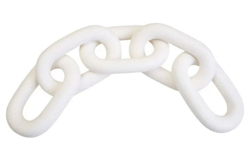 Kairo White Wood 5 Link Chain Sculpture