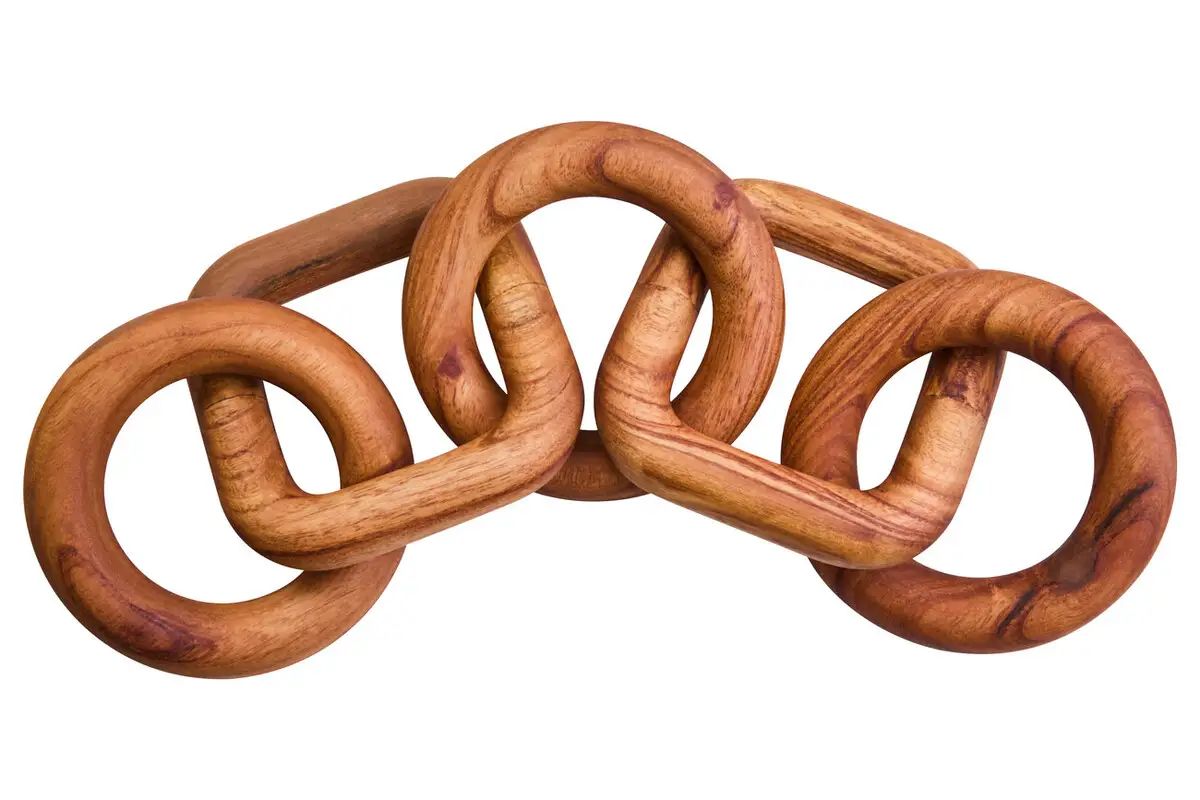Kairo 5 Link Brown Wood Chain Sculpture