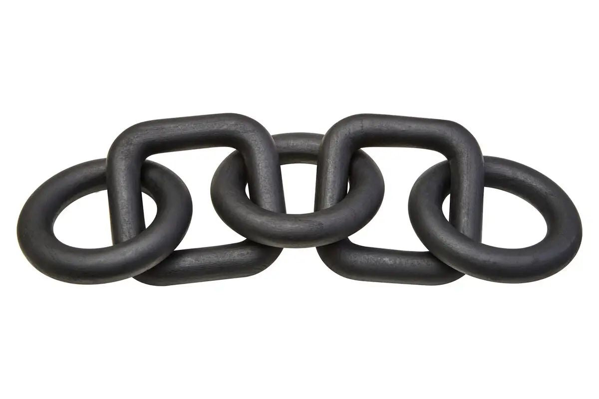 Kairo 5 Link Black Wood Chain Sculpture