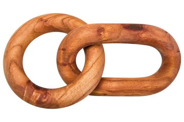 Kairo Brown Wood 2 Link Chain Sculpture