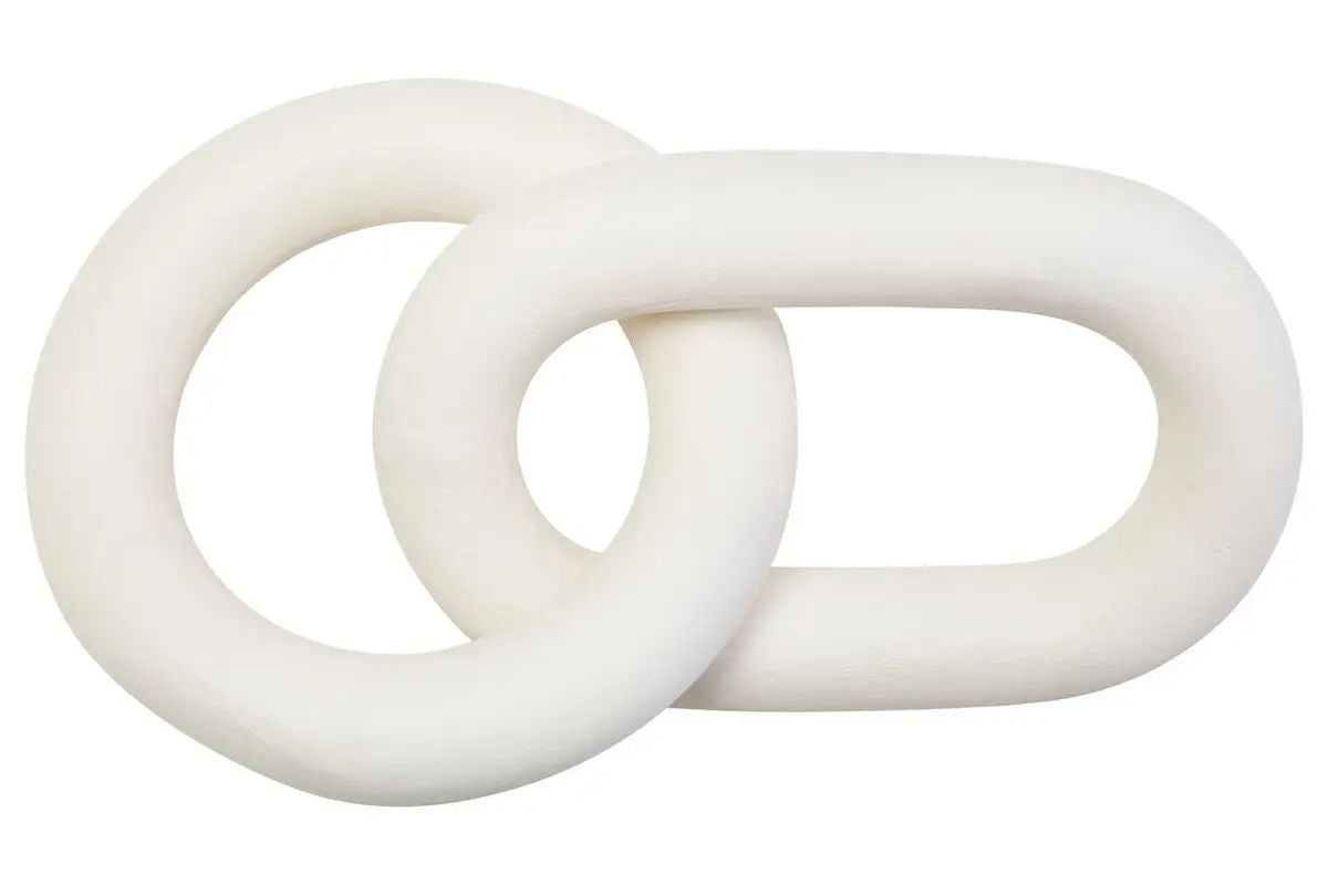 Kairo White Wood 2 Link Chain Sculpture