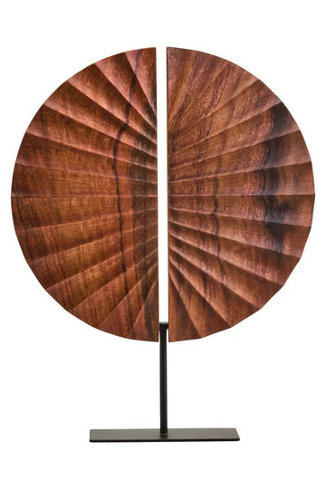 Nestro Brown Wood Sculpture With Black Base