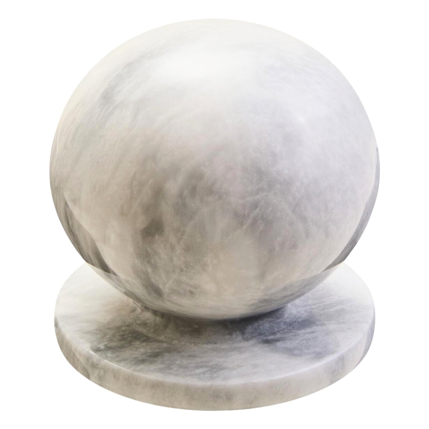 Zovo White Marble Ball Sculpture