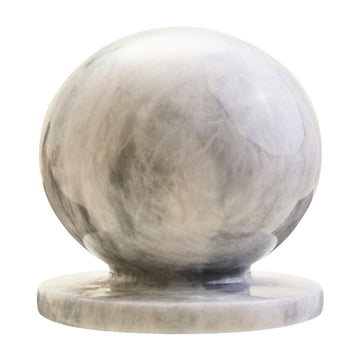 Zovo White Marble Ball Sculpture