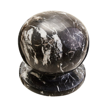 Zovo Black & White Veined Marble Ball Sculpture