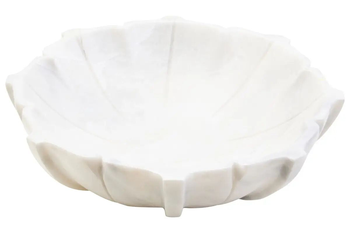 Zovo Large White Marble Lotus Bowl