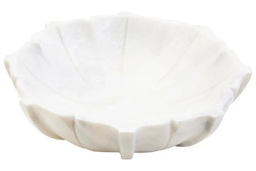Zovo Large White Marble Lotus Bowl