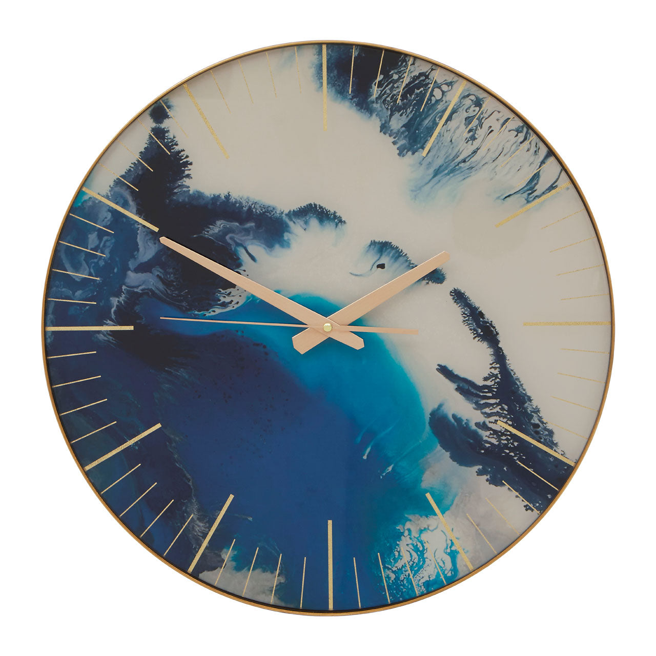 Abstract Blue Celina Analogue Wall Clock