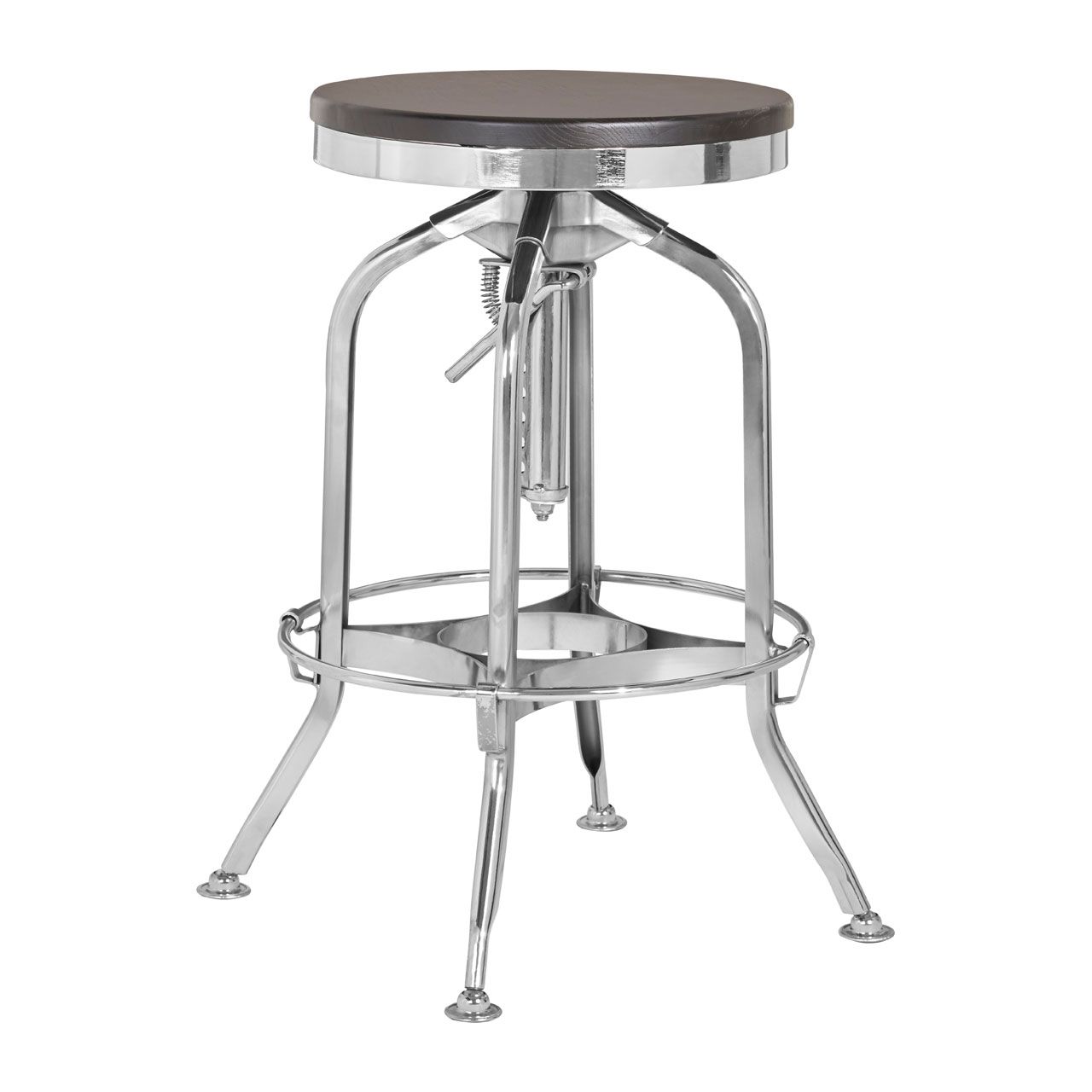 Gator Ash Silver Chromed Metallic Stool