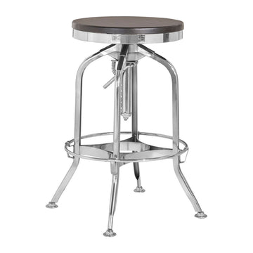 Gator Ash Silver Chromed Metallic Stool