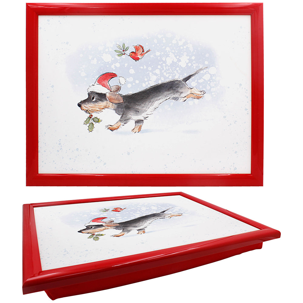 Paper Shed Dog w/ Bird Padded Lap Tray