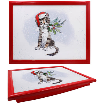 Paper Shed Cat With Berries Padded Lap Tray