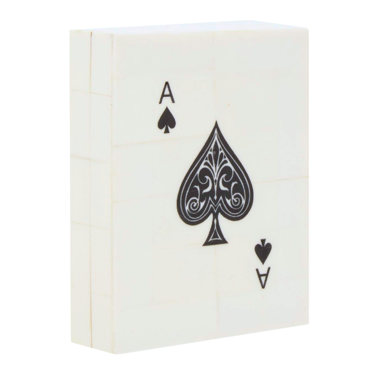 Churchill Games Cream & Black Card Box with Playing Cards