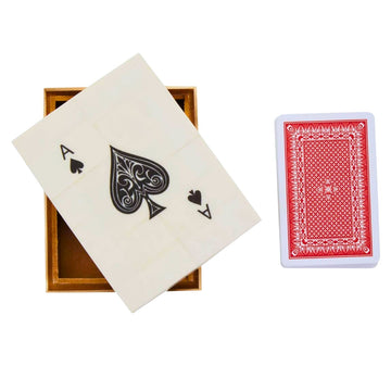 Churchill Games Cream and Black Card Box with Playing Cards