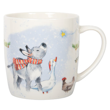 Paper Shed Art Donkey Duck & Chicken Christmas Mug