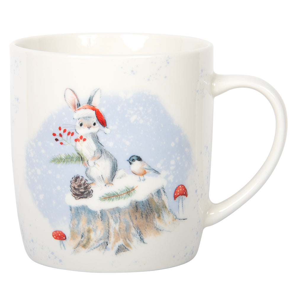Paper Shed Art Bunny & Robin Christmas Mug
