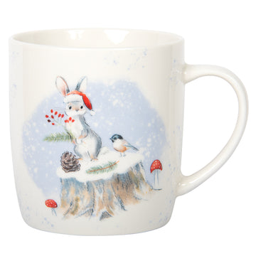 Paper Shed Art Bunny & Robin Christmas Mug