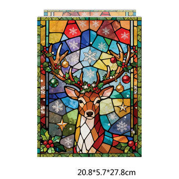 Stained Glass Lamp Reindeer Light Up LED Medium Holiday Christmas Gift