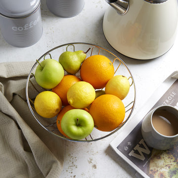 Fruit Vegetable Chrome Basket Round