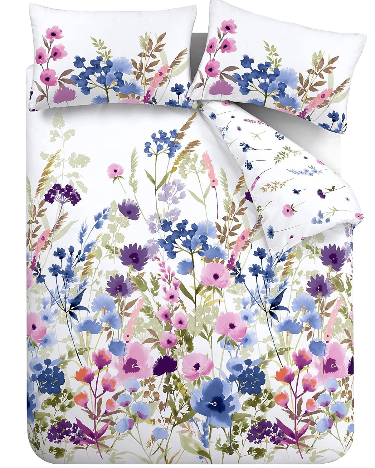 Catherine Lansfield Countryside Floral Duvet Cover Set, Double, Blue